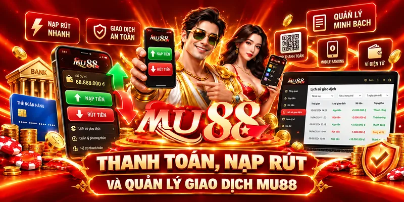 Thanh toán, nạp rút và quản lý giao dịch MU88 Thanh toán, nạp rút và quản lý giao dịch MU88